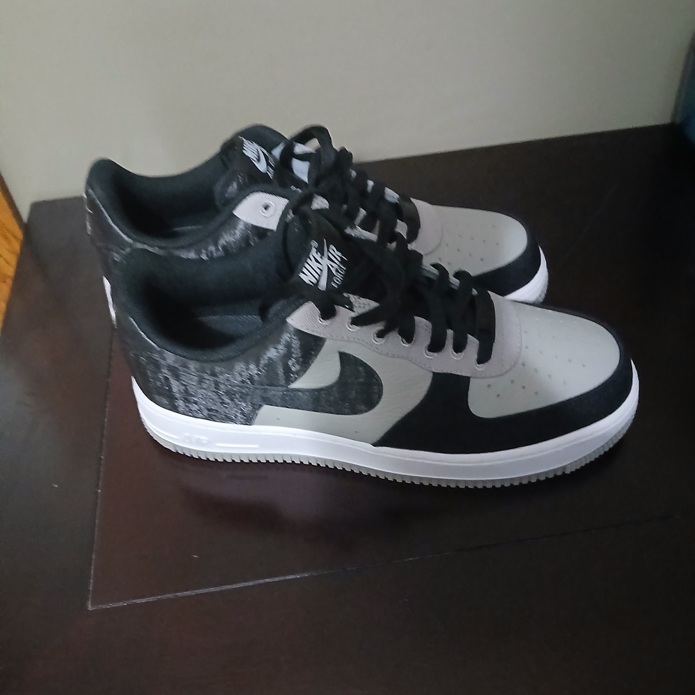 Nike Black and White Air Force Ones Sneakers